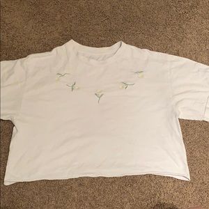 white floral cropped top